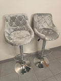 Velvet Grey Bar Chairs, Set Of 2 (DEMO STOCK) by Sam