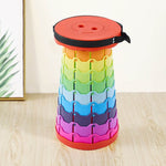Retractable telescopic foot stool KJ-01 colourful folding stool on wooden floor with light background | Artisansa SA