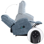 Electric Power Lift Recliner showcasing reclining feature and remote control.
