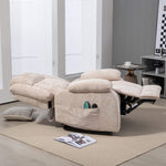 Electric Power Lift Recliner chair with remote in a cozy living room setting.