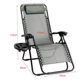 2-Pack Foldable Garden Sun Lounger Set with Headrest & Side Table,Outdoor Recliner for Camping & Hiking KJF012