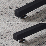 L-Shaped Desk with Monitor Shelf adjustable leg leveler on carpet surface for stability