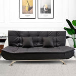 PU leather sleeper couch bed with stylish design and comfortable cushions in a modern living room setting.
