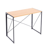 Light wood grain variant of portable teak wood computer desk