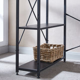 Modern Teak Computer Desk with Top Shelfing SD-S02