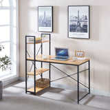 Modern Teak Computer Desk with Top Shelfing SD-S02