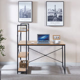 Modern Teak Computer Desk with Top Shelfing SD-S02