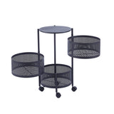 Lockable caster wheels for stability on a round storage trolley