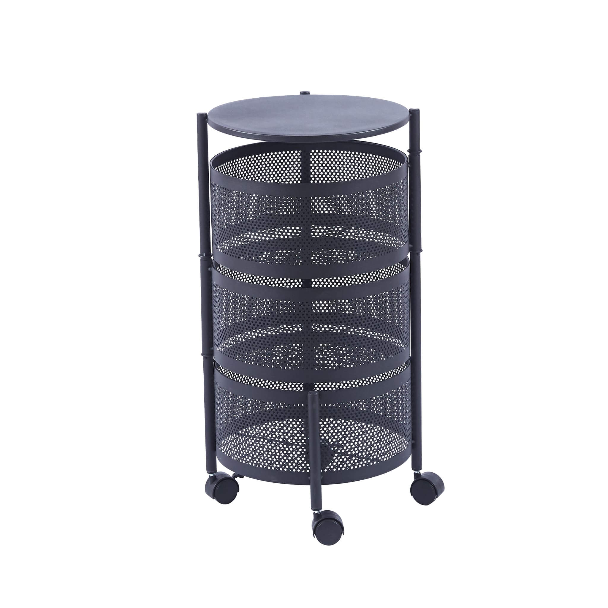Heavy duty lockable wheels for the black round storage trolley