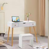 Versatile Dressing Table Set with Foldable Mirror & Makeup Stool SHI13RO