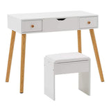 Versatile Dressing Table Set with Foldable Mirror & Makeup Stool SHI13RO