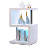 Modern LED-Lit Side Table & Bookshelf - Compact End Table for Living Room SHI8-ST26