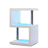 Modern LED-Lit Side Table & Bookshelf - Compact End Table for Living Room SHI8-ST26