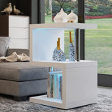 Modern LED-Lit Side Table & Bookshelf - Compact End Table for Living Room SHI8-ST26