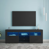 Black TV Stand Media Console SMT-TS011 BLACK