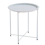 Steel side table set featuring a modern, detachable tray design, crafted from powder-coated steel.