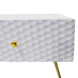 Ivory High Gloss TV Stand with Gold Accents, Elegant Media Console for Entertainment TV-1818