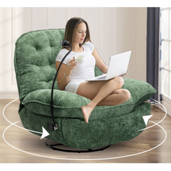 Swivel Rocker Glider Couch with Phone Holder CR-KJ2026