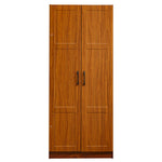 Tall walnut cabinet used for bedroom kitchen and office storage