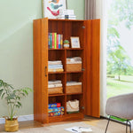 Tall walnut storage cabinet front view for bedroom and home organisation