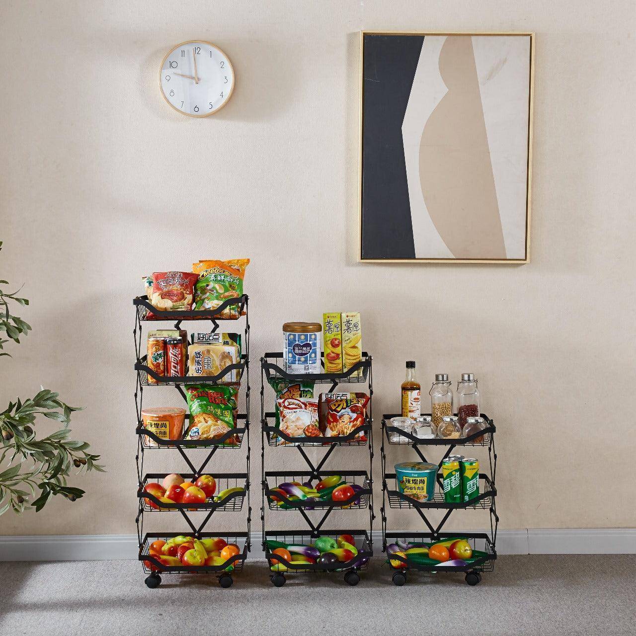 Collapsible Fruit Cart HL-1623 for easy storage and transportation2