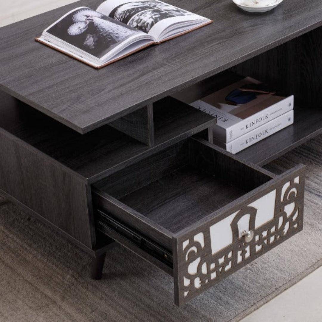 Rustic grey wood coffee table CT-1032