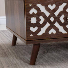 Rustic Caramel Coffee Table CT-101 in a cozy interior setting2