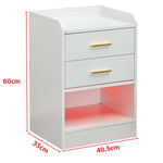 LED Bedside Table with 2 Drawers and Open Shelves – product image 23
