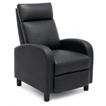 Manual Recliner Chair in black leather, designed for maximum comfort with a simple push to recline.