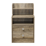 White Bedside Table with Drawers (Set of 2) featuring a rustic design and two spacious drawers.