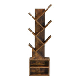 Freestanding Tree Bookshelf with Cabinet showcasing a unique branch-like design for home office or bedroom.