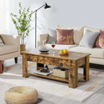 Living room with a wooden coffee table, beige sofa, and decorative items.| Artisansa SA
