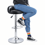 Height-adjustable CR-B02 bar stool with lever control and chrome pedestal base