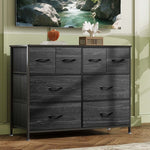Fabric 8-Drawer Storage chest in a modern living room, featuring a sleek design and ample storage.
