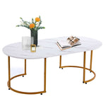 Coffee Table Sofa Side Table CT-CH07 with marble pattern top and gold legs, features decorative items and flowers.