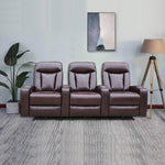 Electric 3 Seater Recliner Sofa KJ-3554 in a modern living room with plants and art decor.