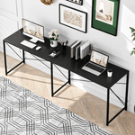 Black 100cm folding computer desk with metal X-frame