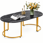 120cm oval marble-effect coffee table product photo, CT-CH07