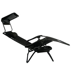 Sun Lounger Recliner Chair With Canopy Sunshade (Set Of 2) BSC-005