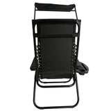 Sun Lounger Recliner Chair With Canopy Sunshade (Set Of 2) BSC-005