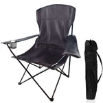 Heavy-Duty Folding Camping Chair with Cup Holder & Travel Bag for outdoor adventures.