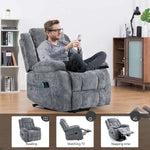 Electric recliner with side pocket, massage function and lumbar heat
