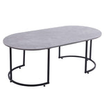 CT-CH07 oval coffee table metal legs and rounded design