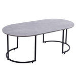 CT-CH07 oval coffee table metal legs and rounded design