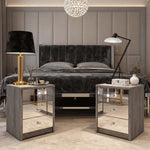 Modern Mirrored Bedside Table with 3 Drawers – product image 8