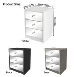 Modern Mirrored Bedside Table with 3 Drawers – product image 10