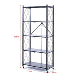 Mobile Kitchen Shelf with 3, 4 & 5 tier storage, ladder-style design, dimensions 158cm height, 71cm width, 34cm depth.
