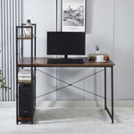 Modern Teak Computer Desk with Top Shelf & Storage – product image 13