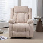 Electric recliner lounge chair with 180-degree recline, massage and heating