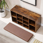 Cubby Shoe Storage Bench with Cushion & Adjustable Shelves in a stylish decor setting.